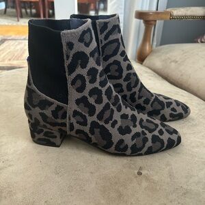 Rothy’s Leopard Print Ankle Boots